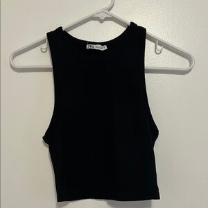 Zara Classic Black Sleeveless Crop Top